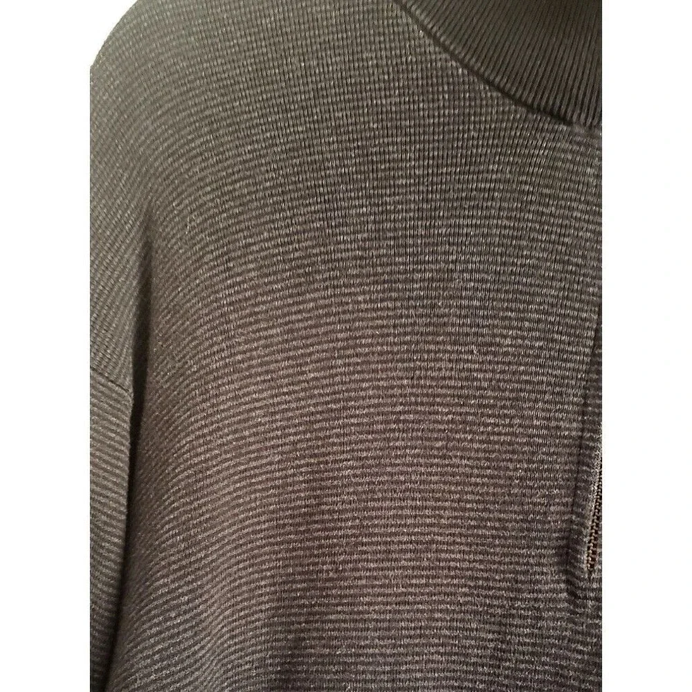 Polo Ralph Lauren Gray Black Sweater Quarter Zip Chunky Logo Warm Sz XL Dad Cozy
